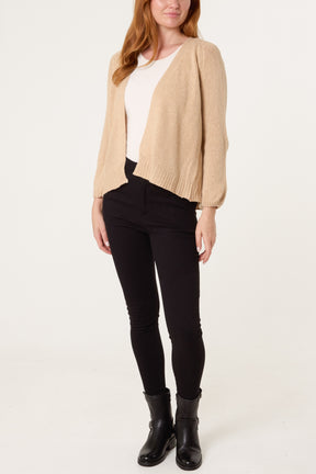 Ribbed Edge Open Knit Cardigan