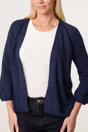 Ribbed Edge Open Knit Cardigan