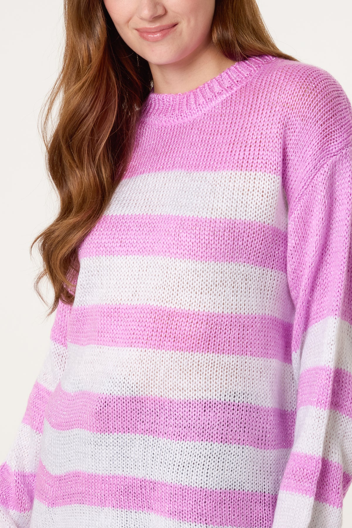 Crew Neck Striped Knit Jumper