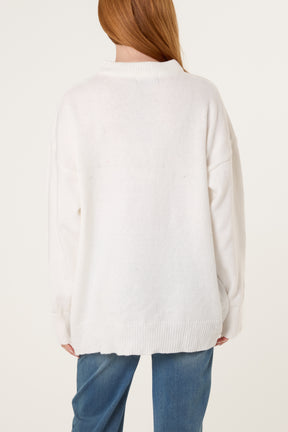 High Neck Knit Jumper