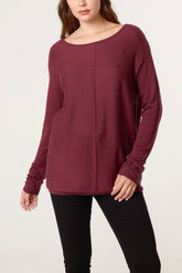 Line Front Round Neck Jumper