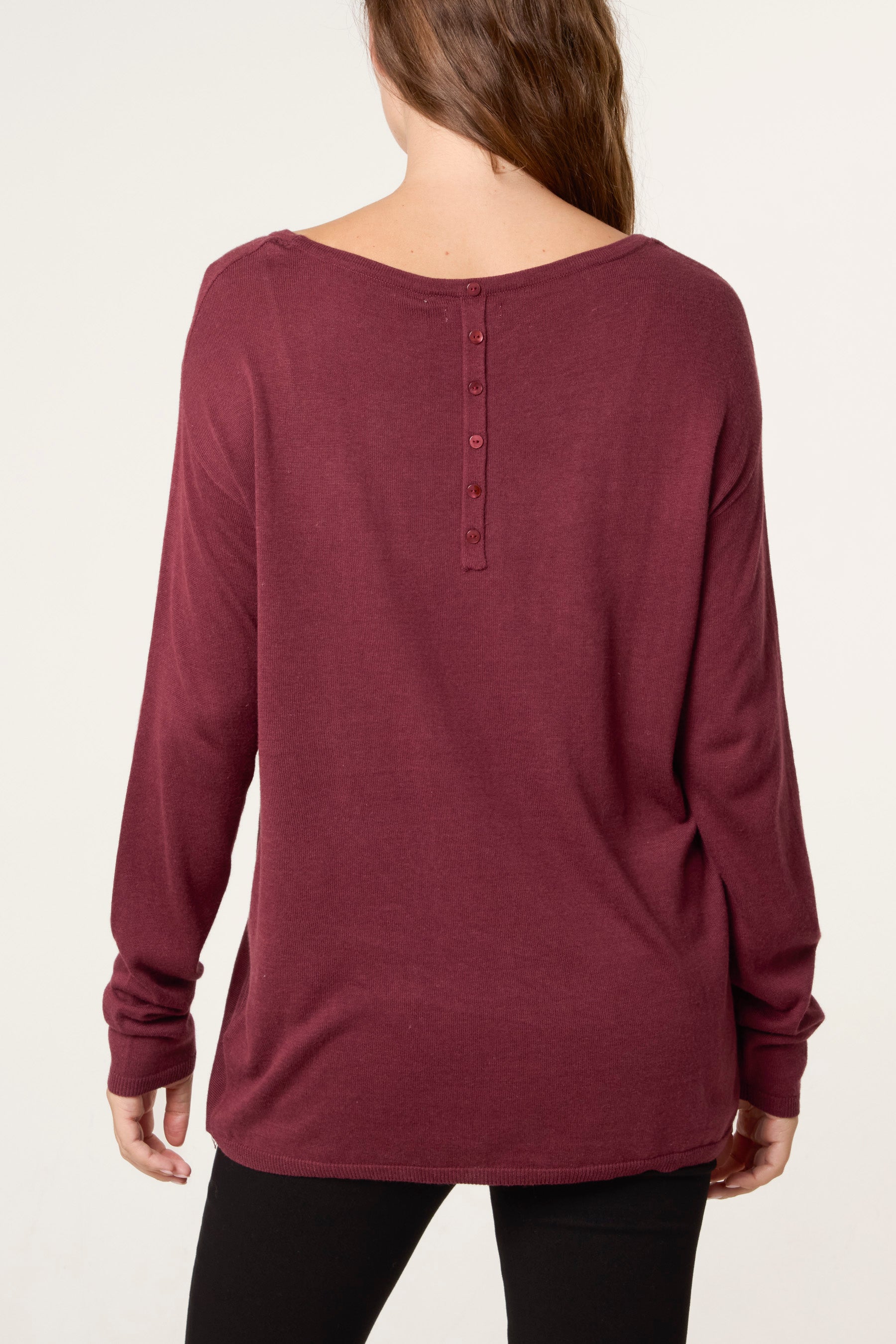 Line Front Round Neck Jumper
