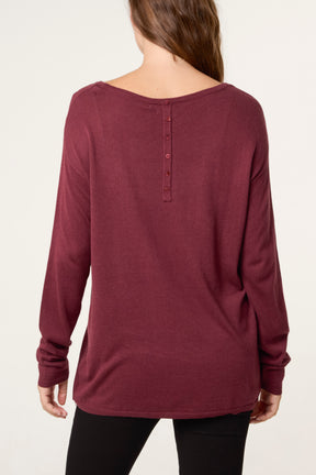 Line Front Round Neck Jumper