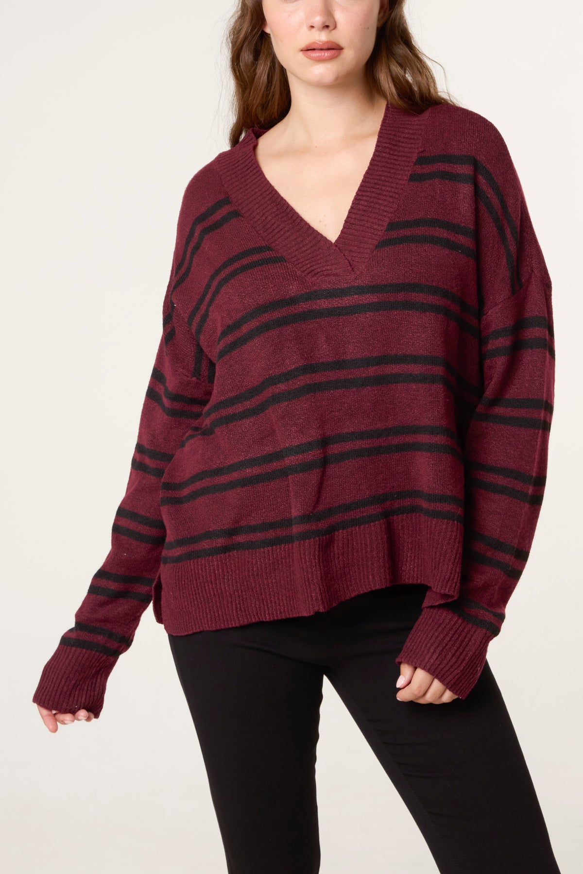 Striped V-Neck Jumper