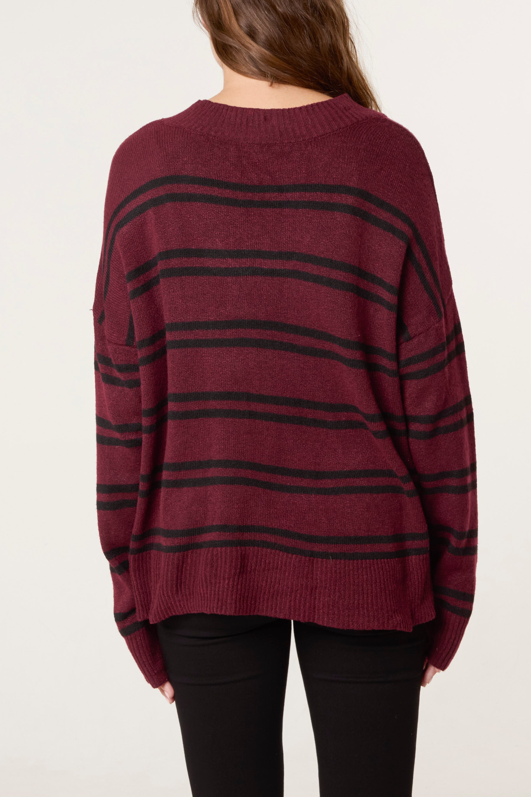 Striped V-Neck Jumper