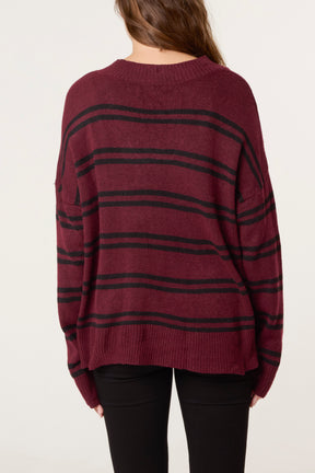 Striped V-Neck Jumper