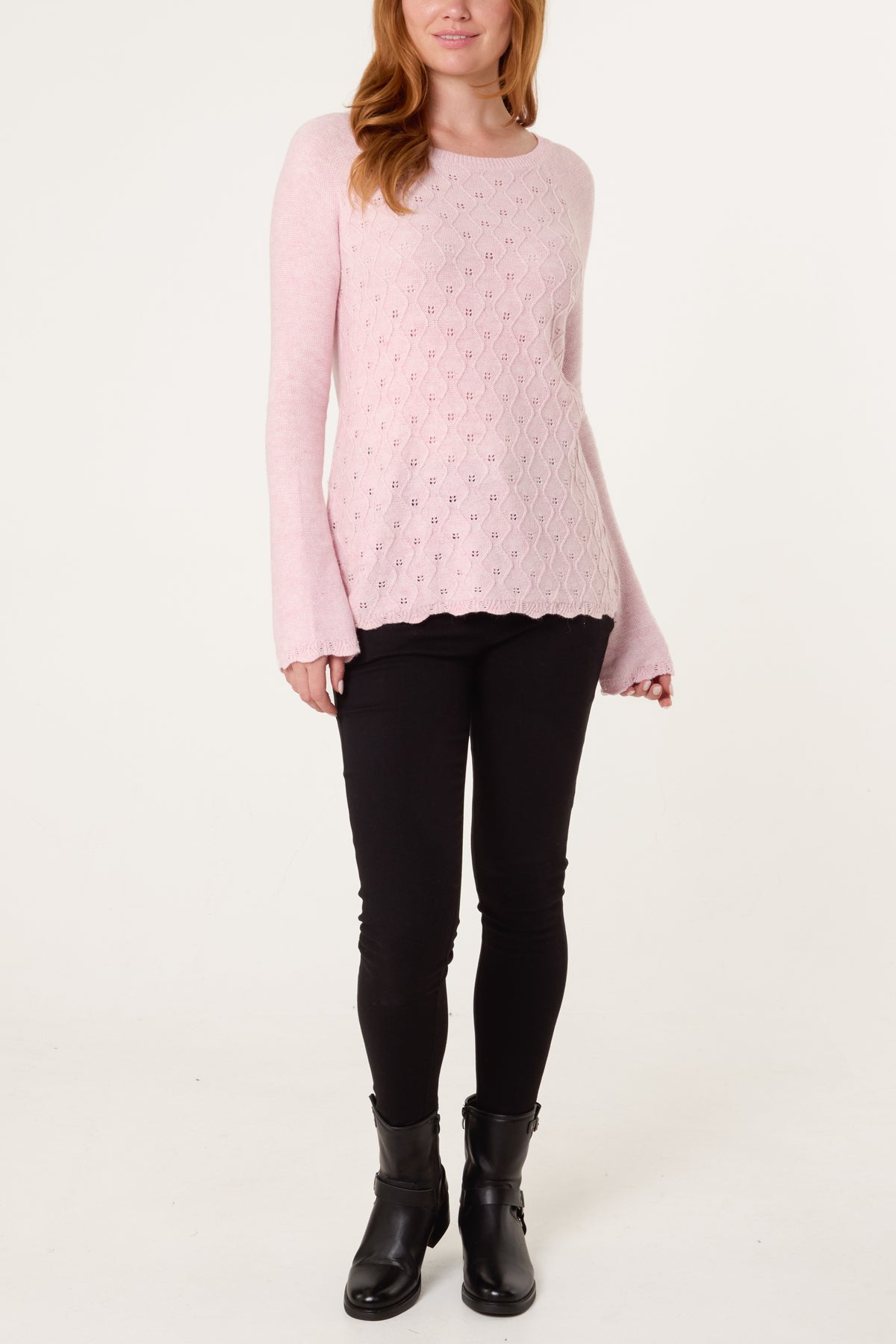 Scallop Edge Patterned Jumper
