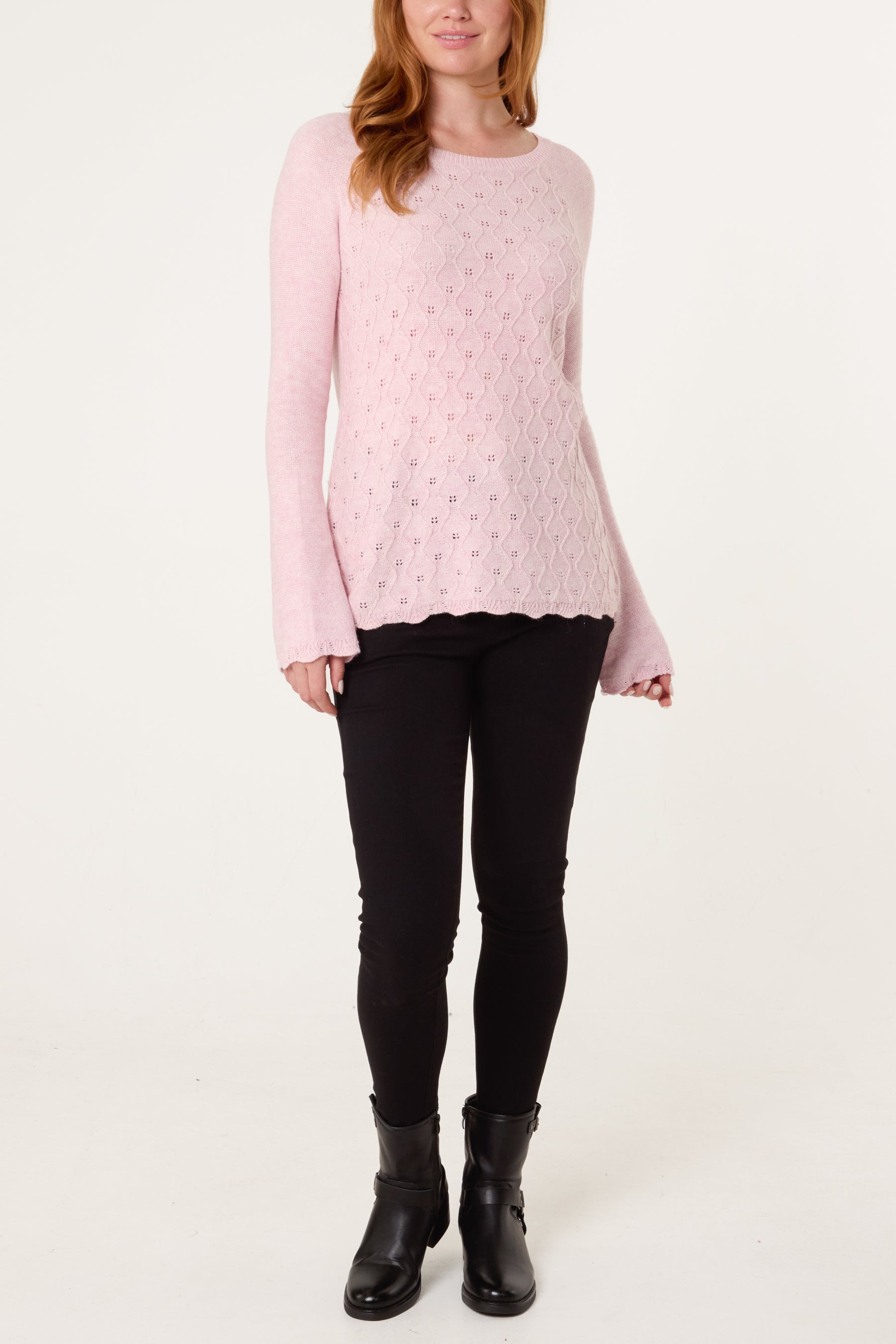 Scallop Edge Patterned Jumper