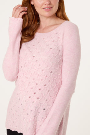 Scallop Edge Patterned Jumper