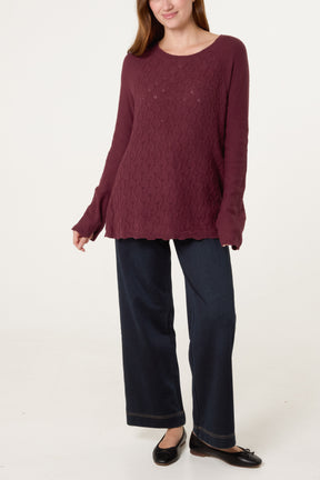 Scallop Edge Patterned Jumper