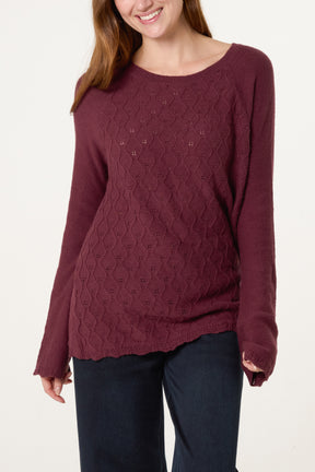 Scallop Edge Patterned Jumper