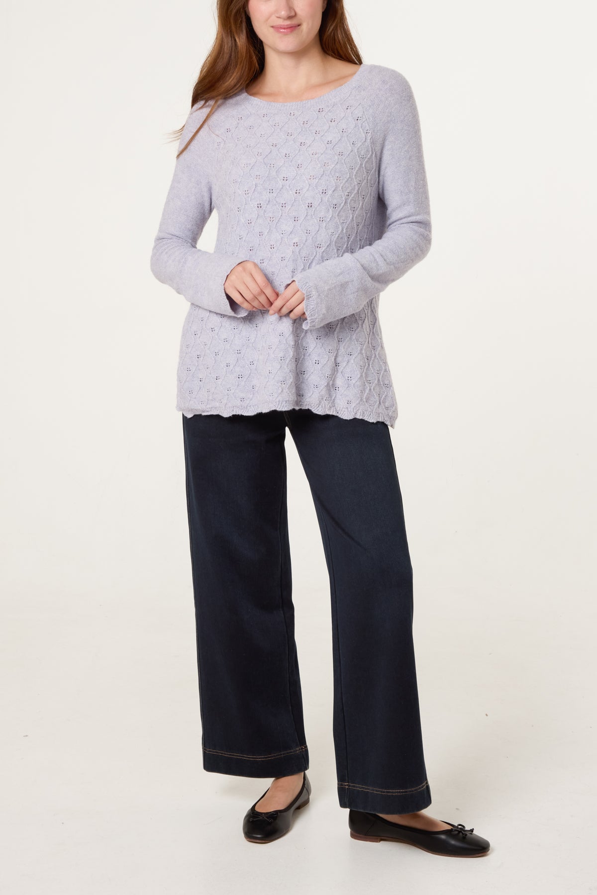 Scallop Edge Patterned Jumper