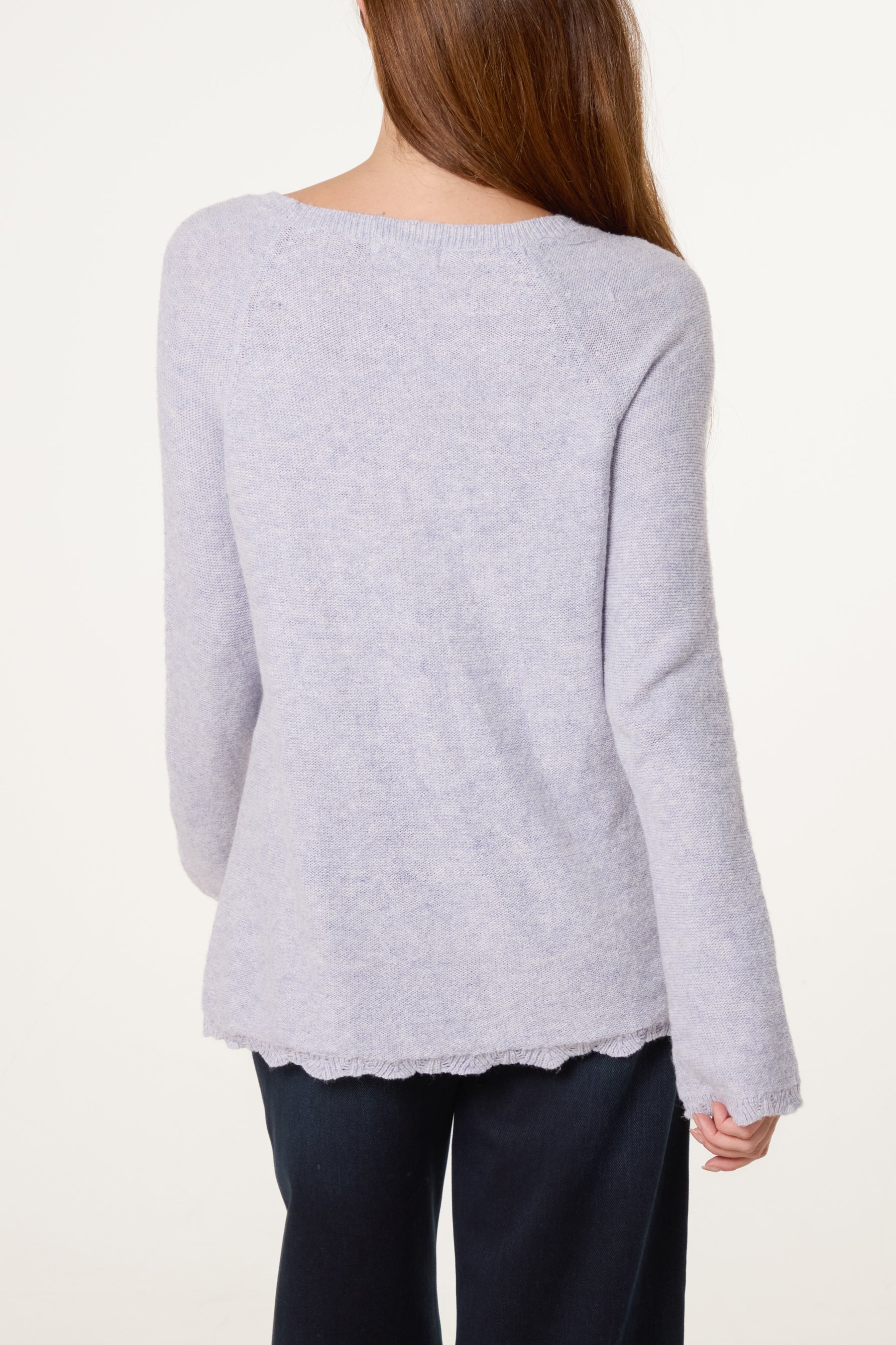 Scallop Edge Patterned Jumper