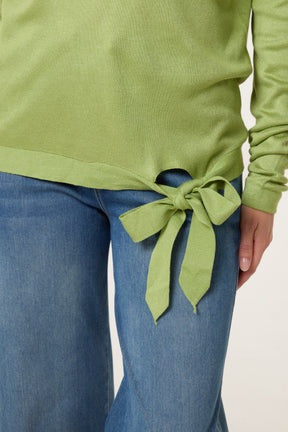 Bow Tie Side Fine Knit Jumper