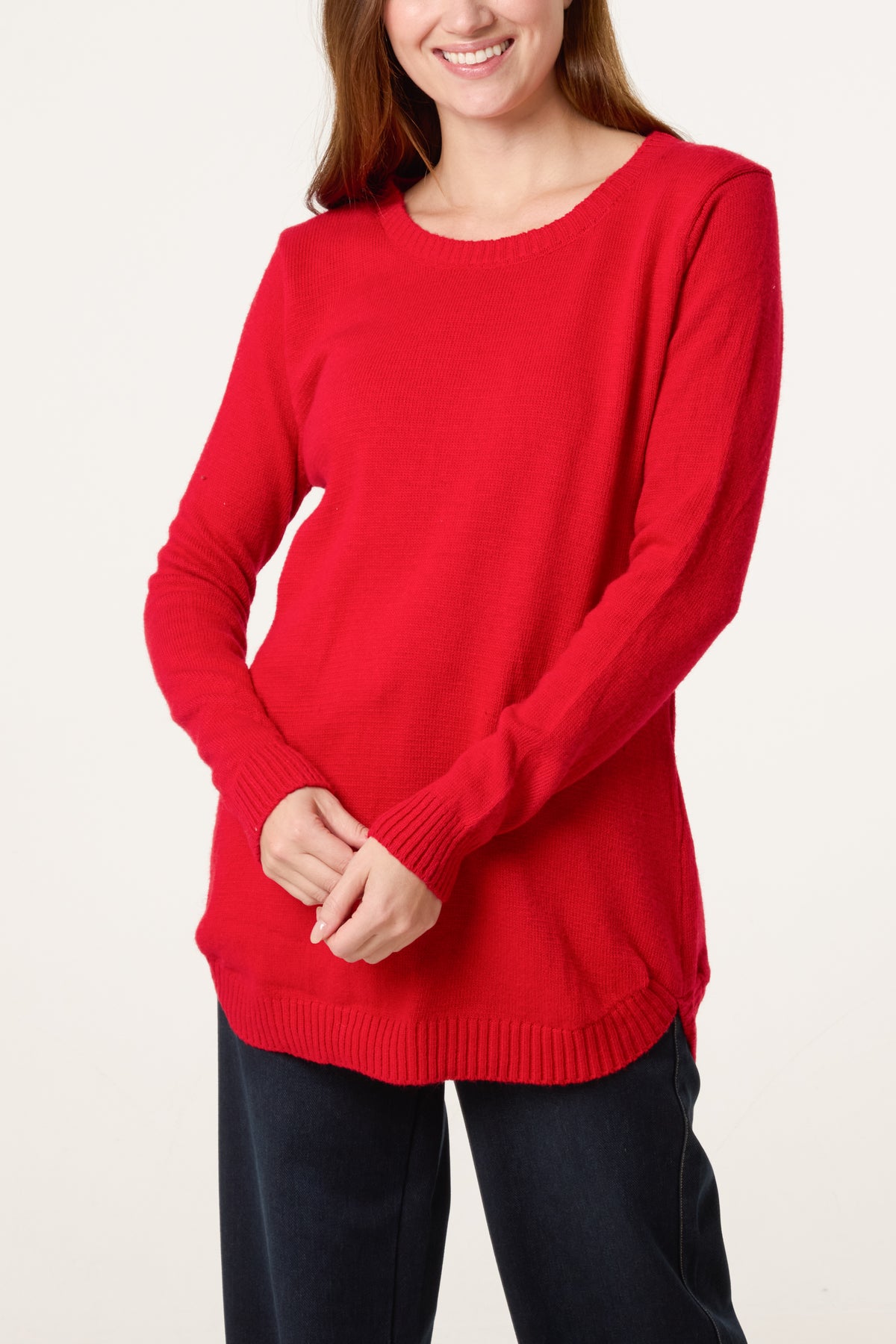 Ribbed Edge Knit Jumper