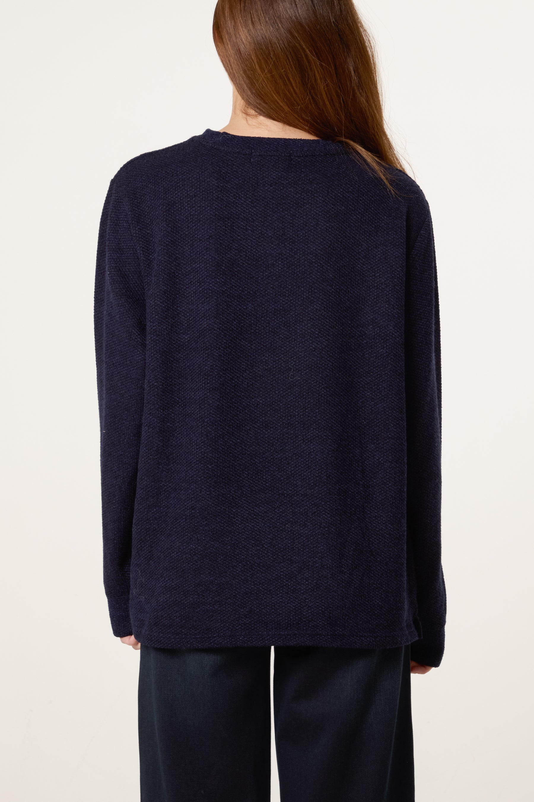 Navy Diamond Stripe Knit Jumper