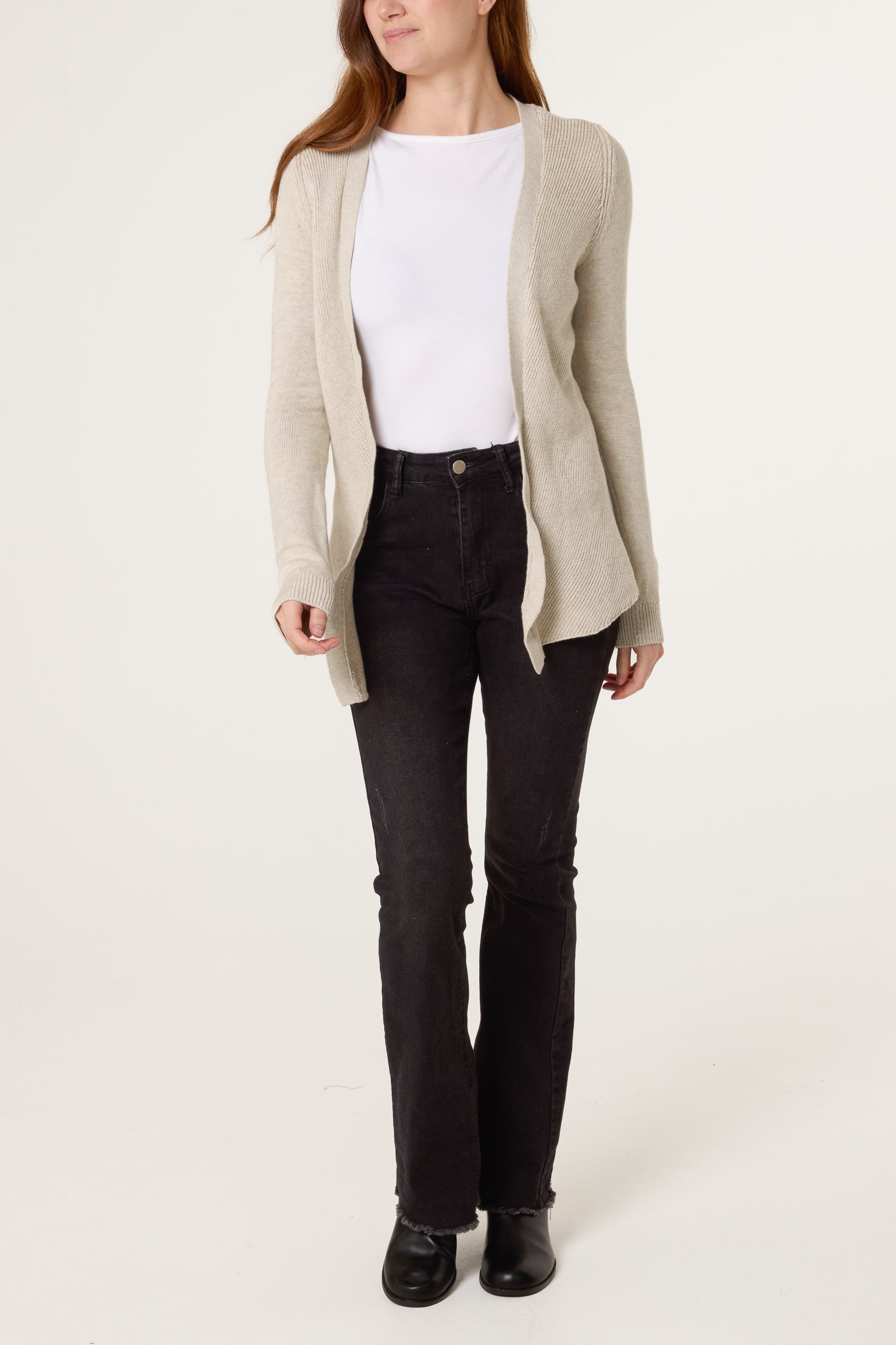 Fine Knit Open Cardigan