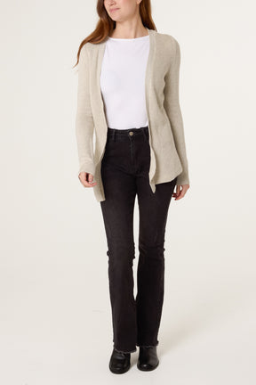 Fine Knit Open Cardigan