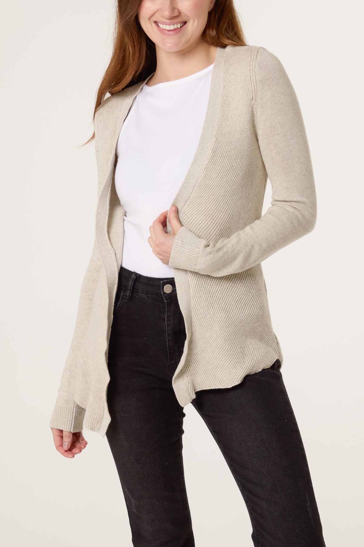 Fine Knit Open Cardigan