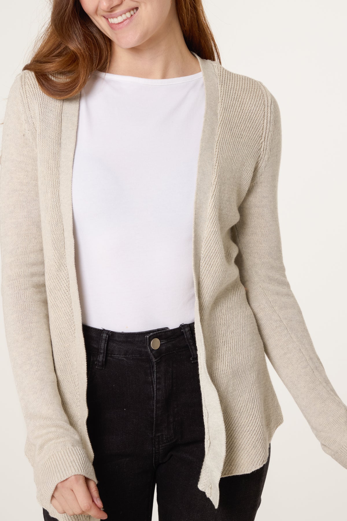 Fine Knit Open Cardigan