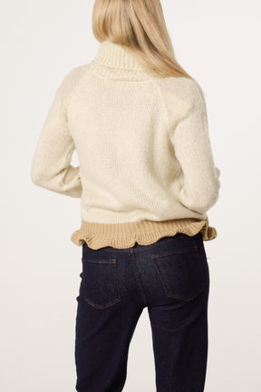 Frilled Edge Roll Neck Jumper