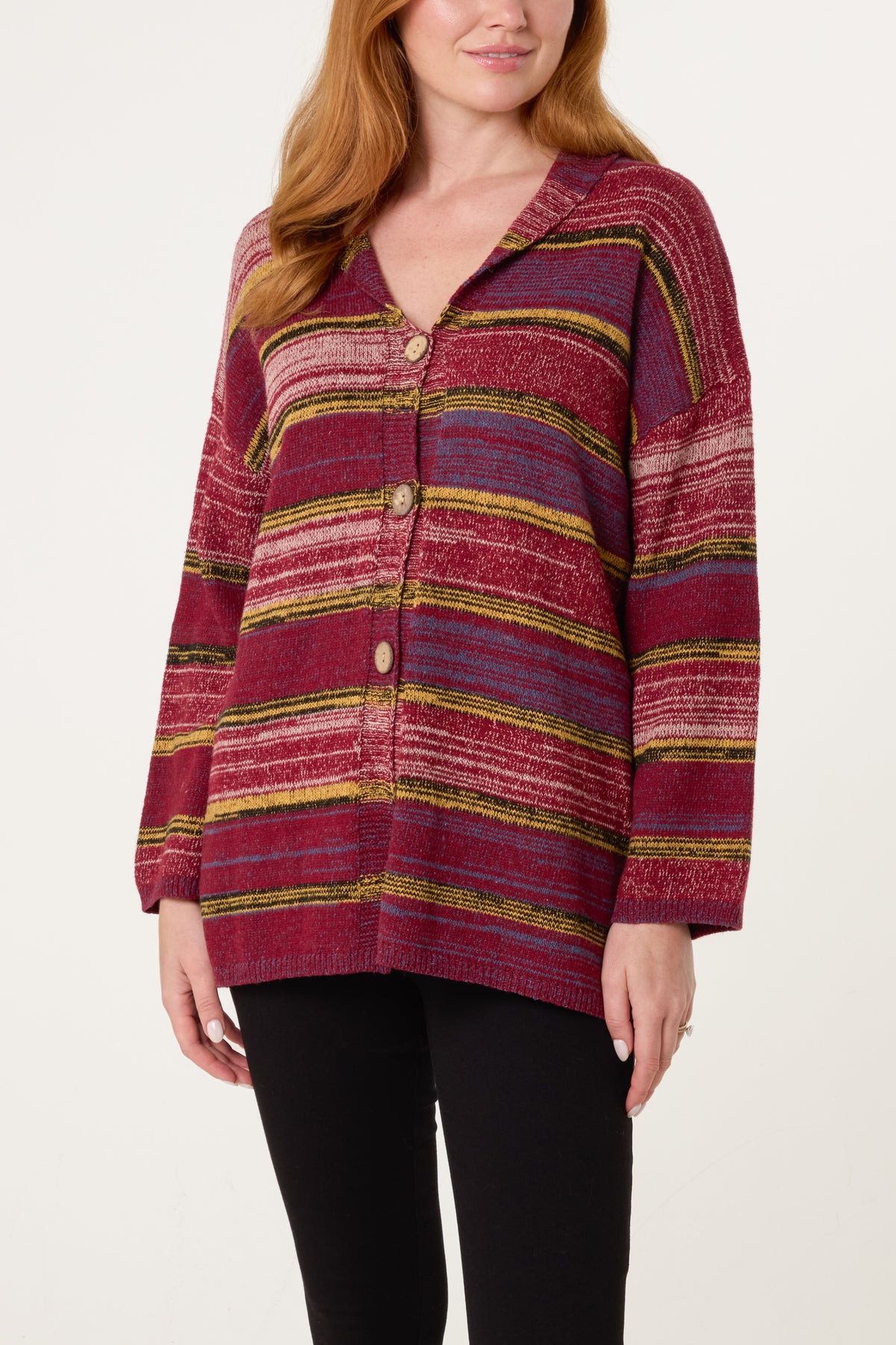 Multi Stripe V-Neck Cardigan