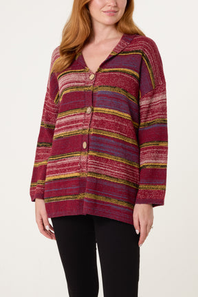 Multi Stripe V-Neck Cardigan