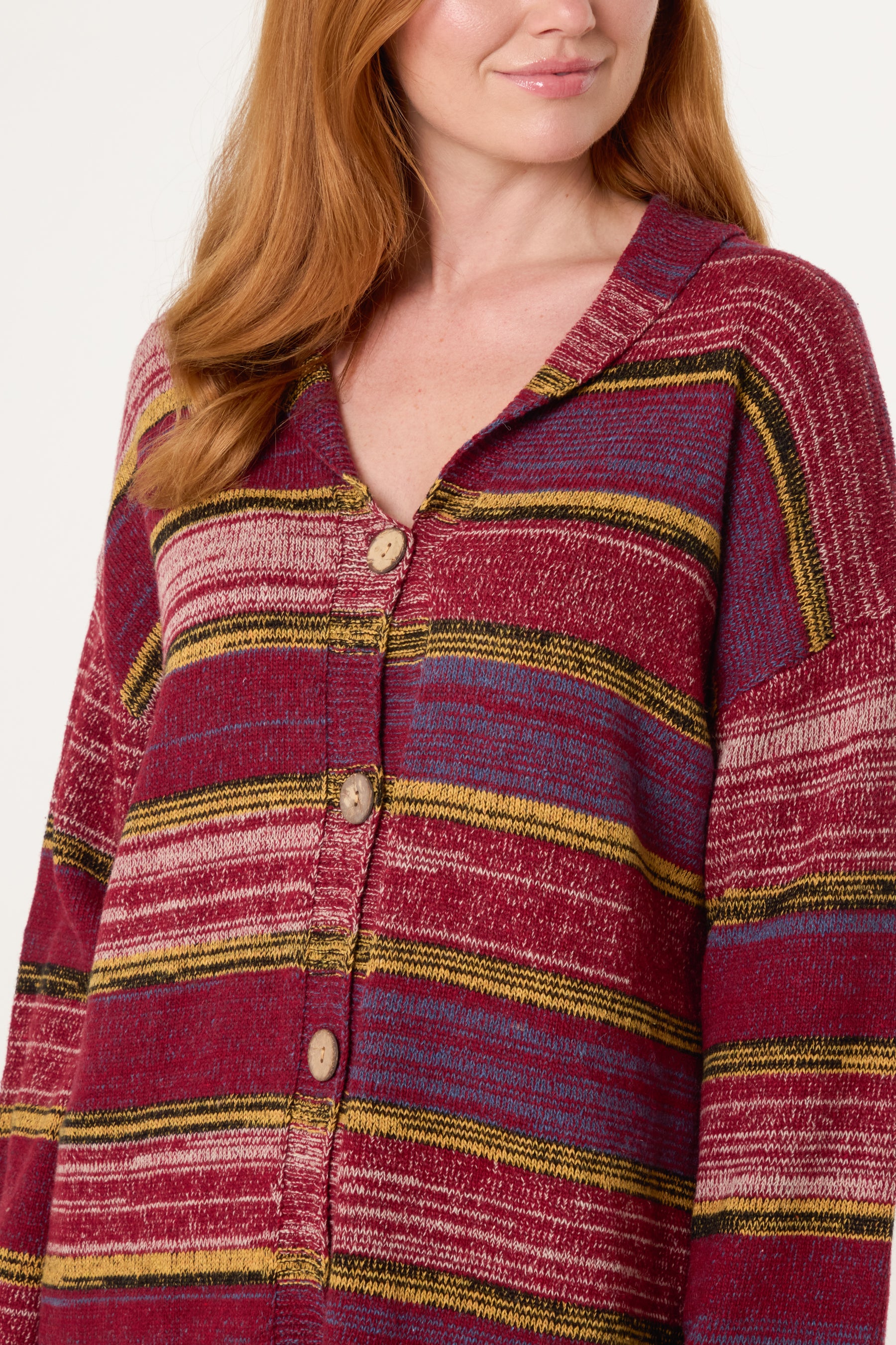 Multi Stripe V-Neck Cardigan