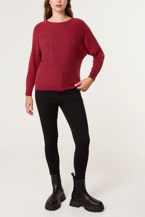 Scallop Neck Knit Jumper