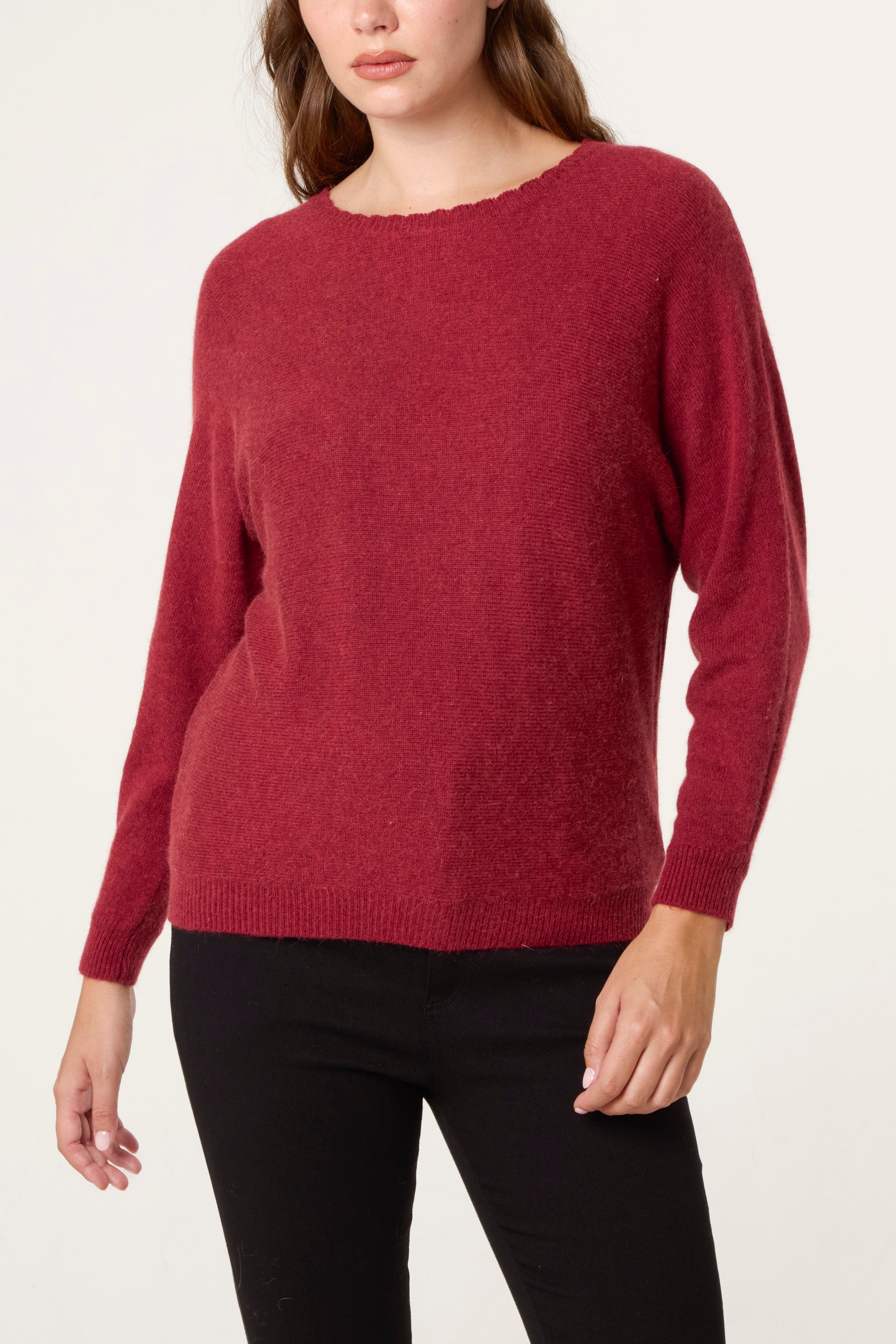 Scallop Neck Knit Jumper