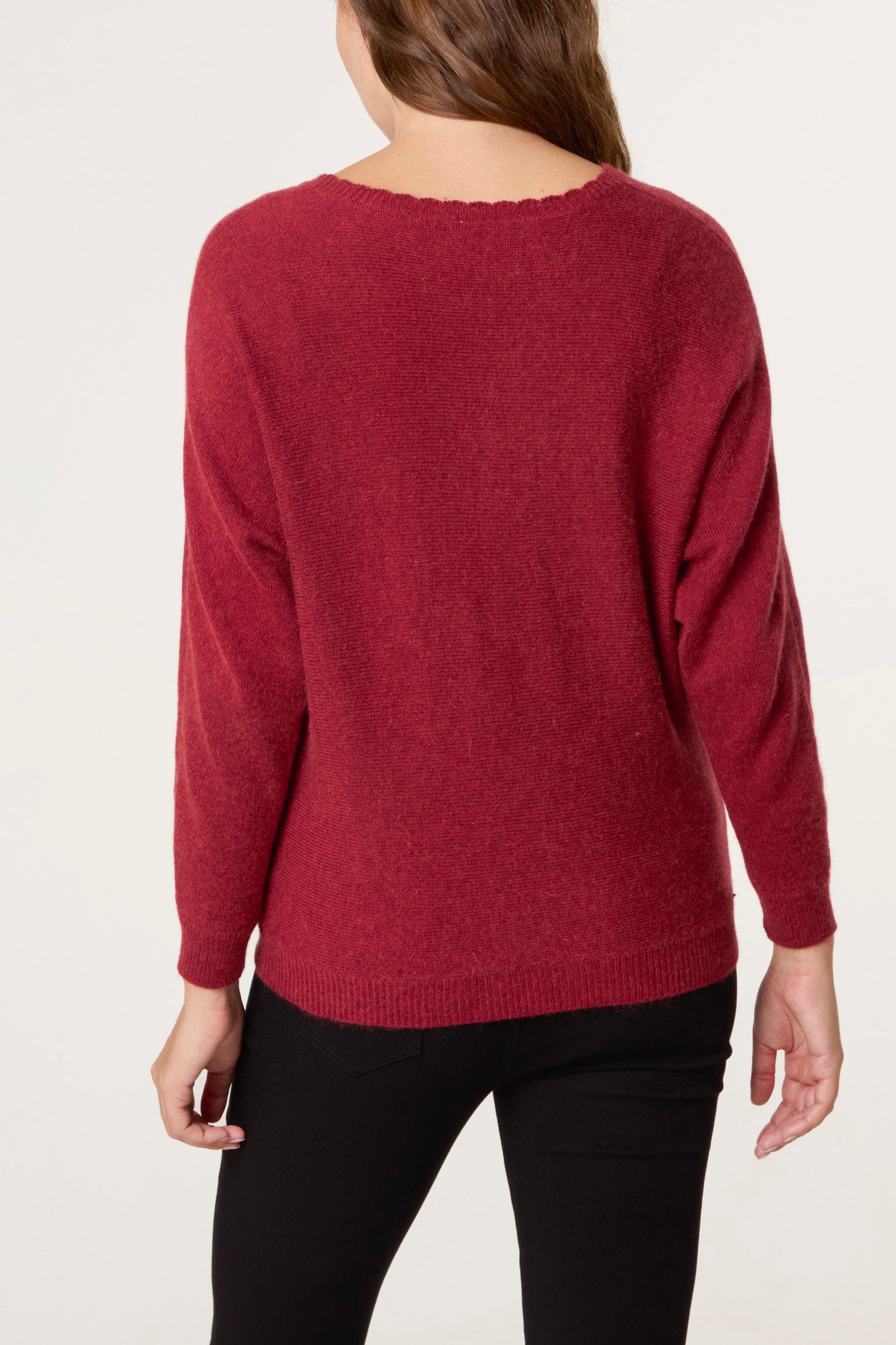 Scallop Neck Knit Jumper