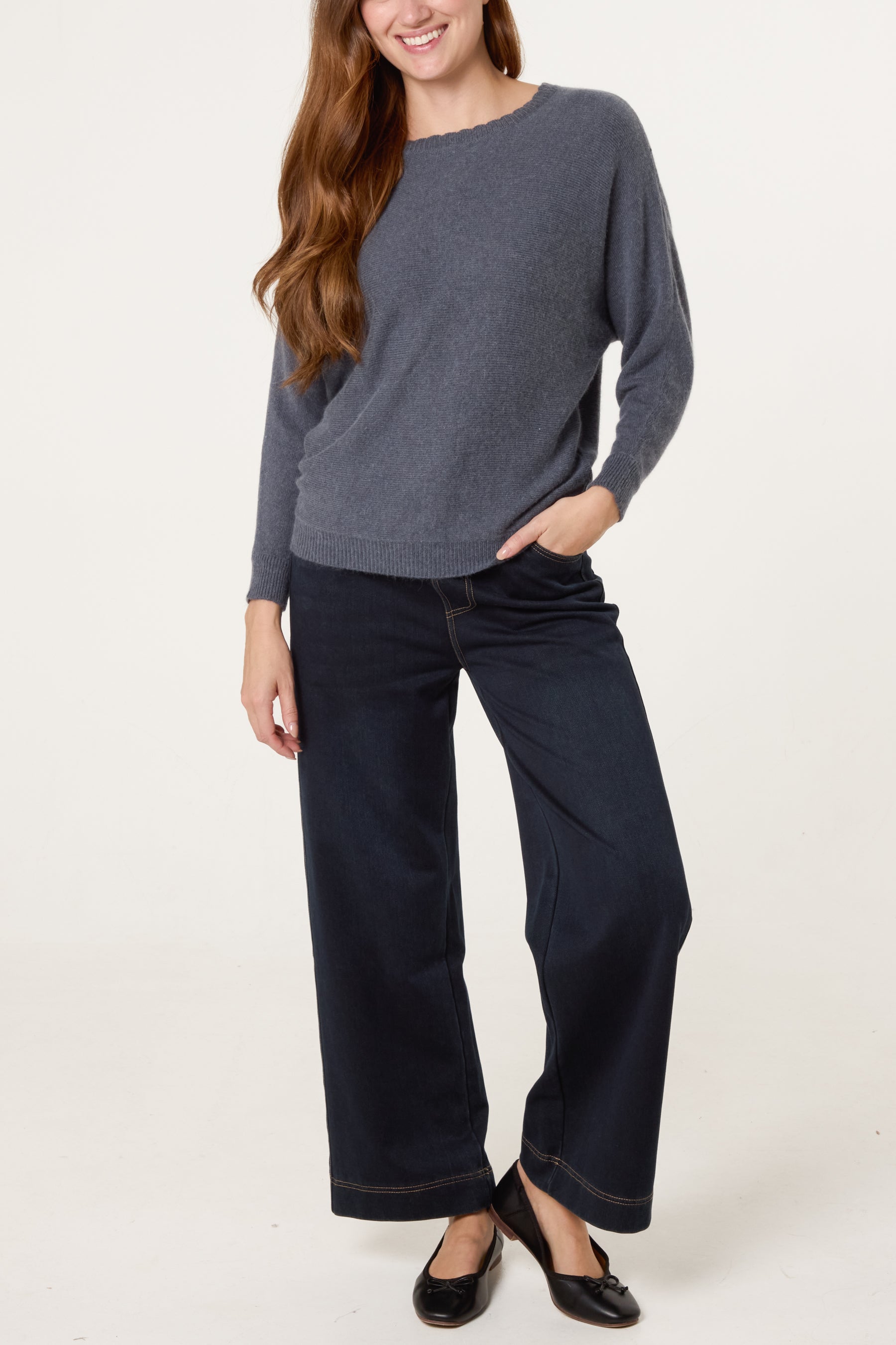 Scallop Neck Knit Jumper