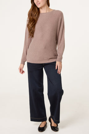 Stone Scallop Neck Knit Jumper