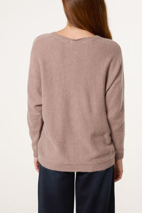 Scallop Neck Knit Jumper