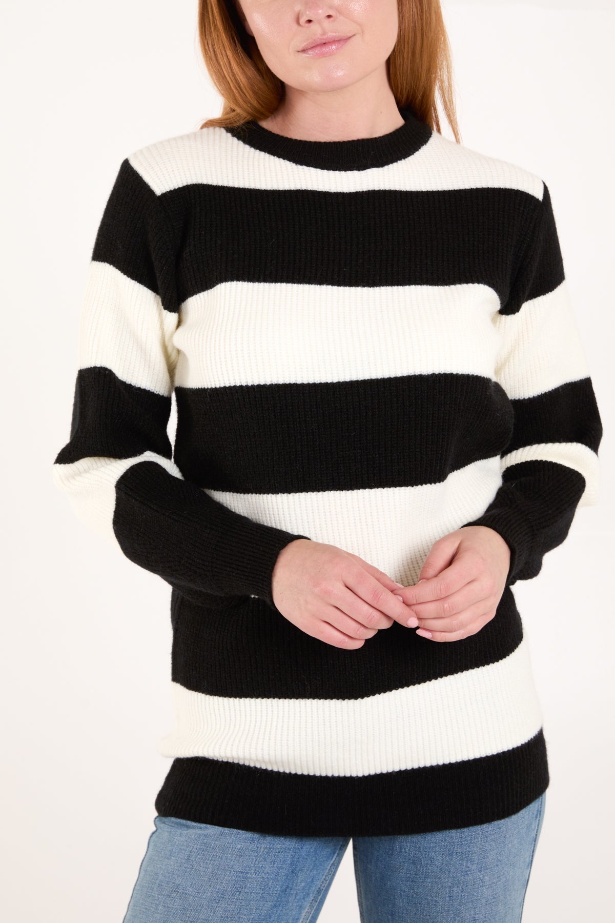 Thick Stripe Round Neck Jumper