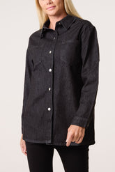 Diamante Embellished Denim Shirt
