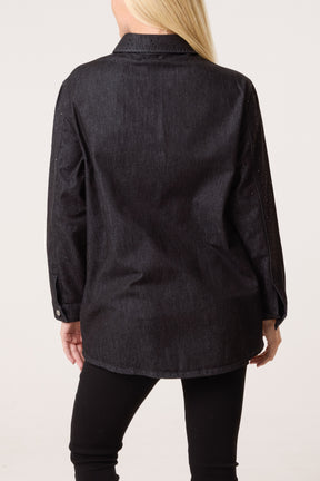 Diamante Embellished Denim Shirt