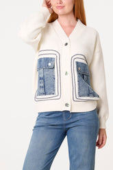 Denim Pocket Button Through Cardigan