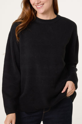 Black High Neck Knit Jumper