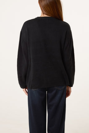 Black High Neck Knit Jumper