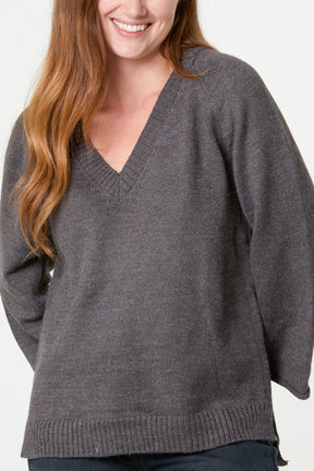 Ribbed V-Neck Knit Jumper