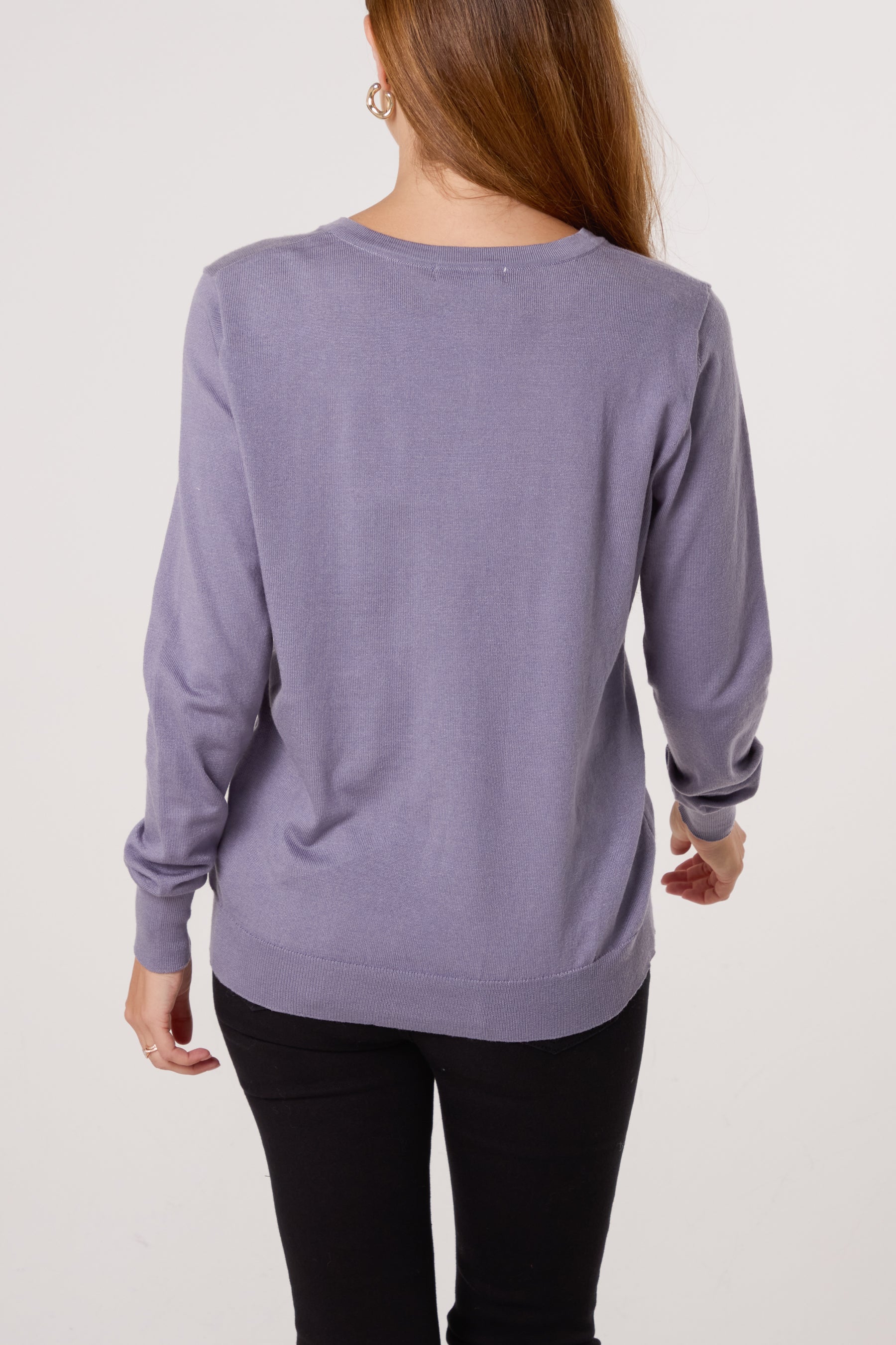 Round Neck Button Fine Knit Cardigan