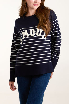 'Amour' Sailor Stripe Jumper