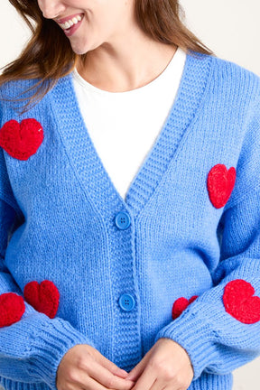 Knitted Heart Button Cardigan