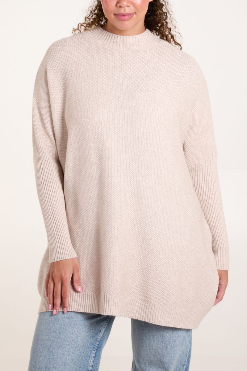 Stand Neck Multi Knit Jumper