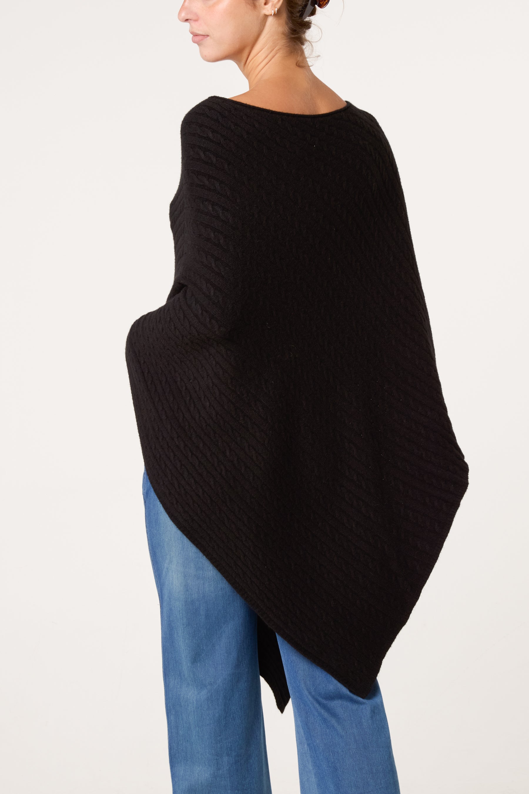 Assymetric Essential Knit Poncho