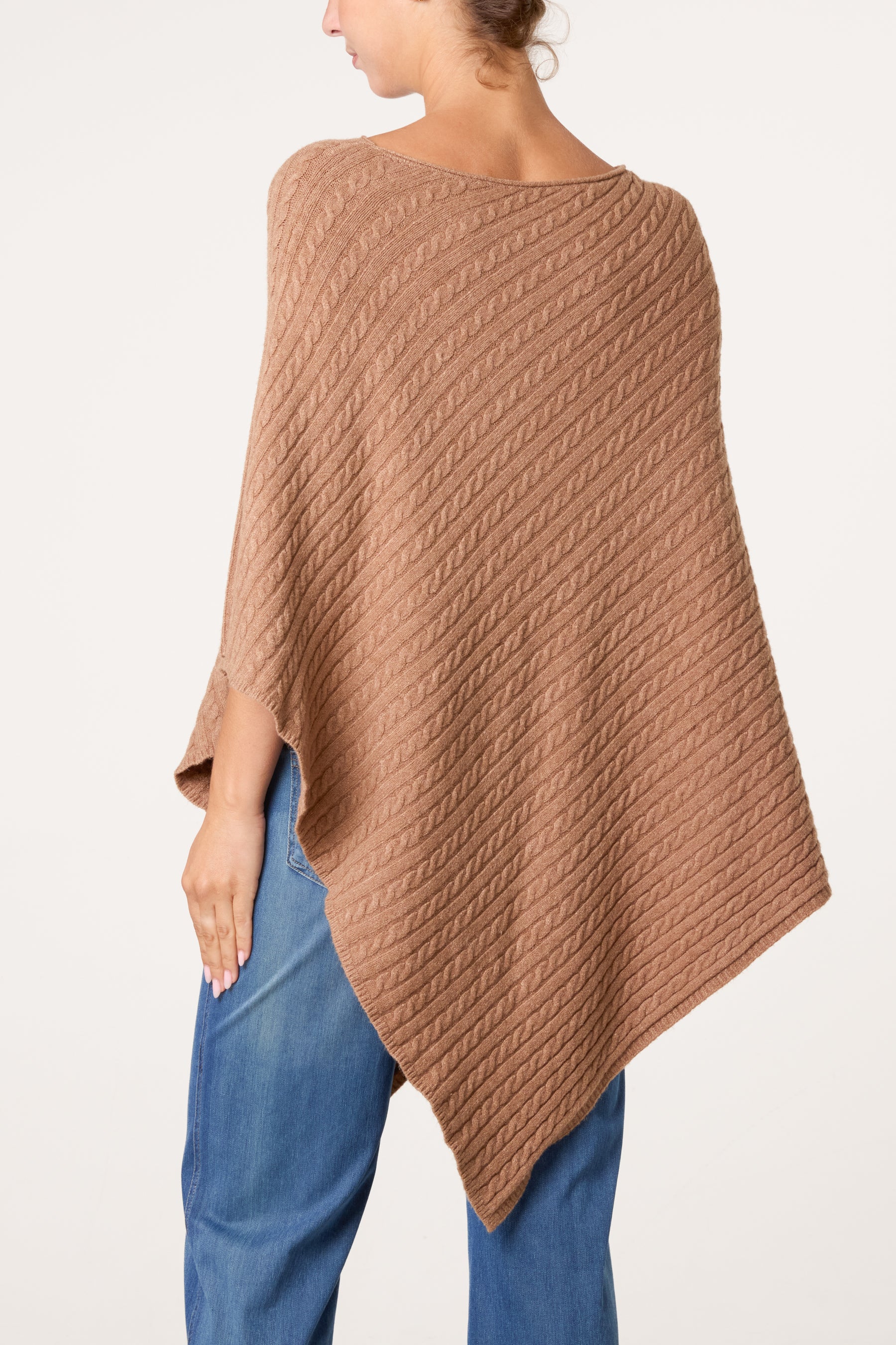 Assymetric Essential Knit Poncho