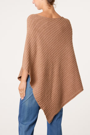Assymetric Essential Knit Poncho