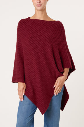 Assymetric Essential Knit Poncho