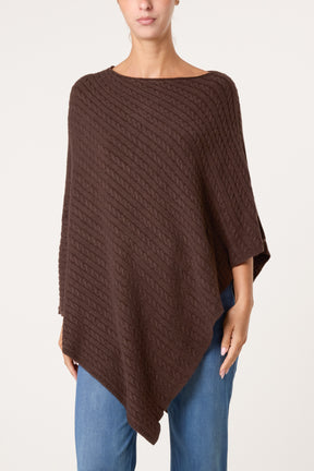 Assymetric Essential Knit Poncho
